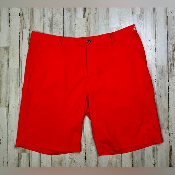 Adidas Golf Shorts Mens 40 Orange Performance Flat Front Casual - Picture 1 of 9